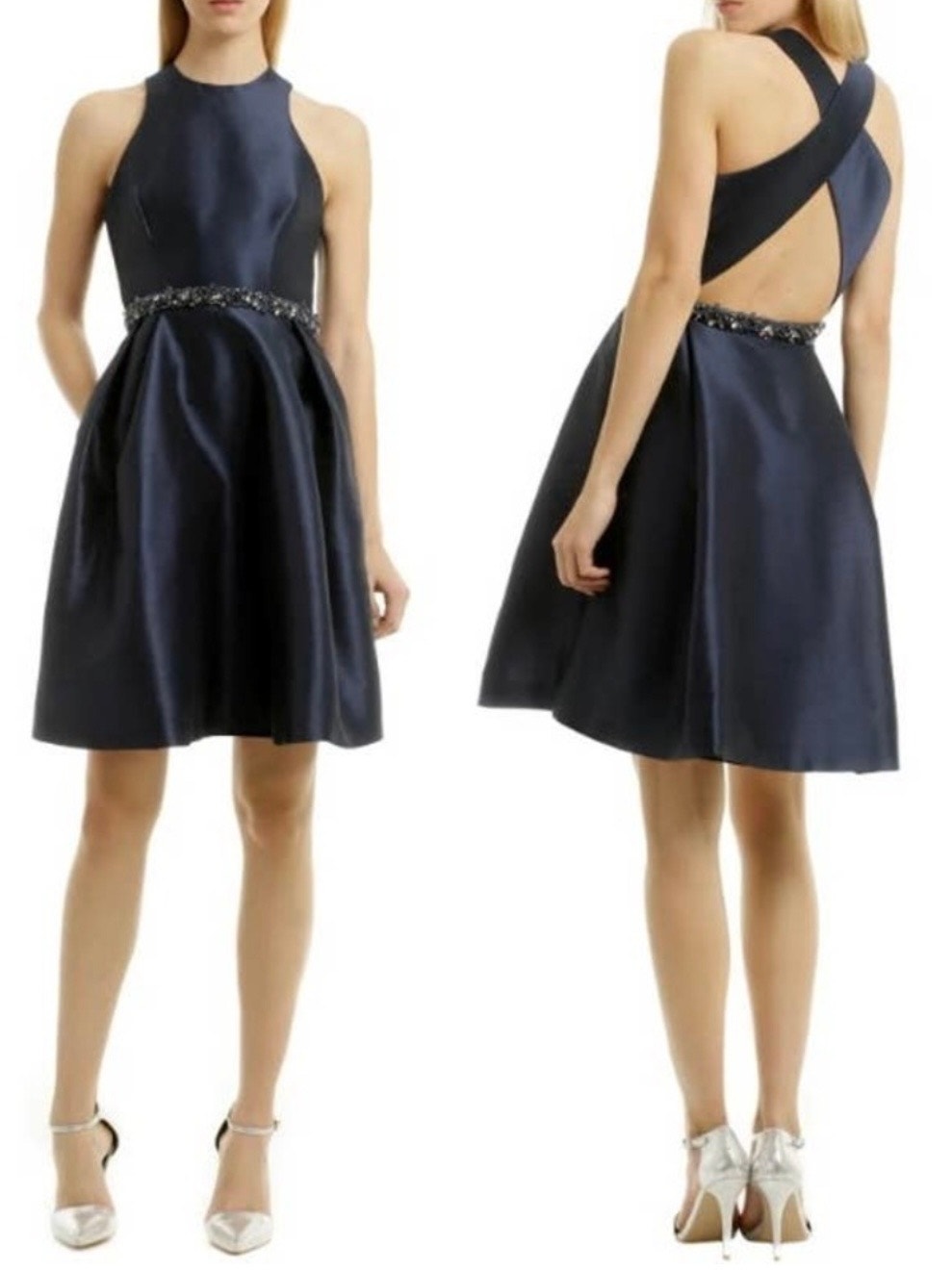 Monique Lhuillier Navy We Belong Together Dress 6